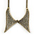 Antique Gold Effect Tailored Collar Necklace on Flat Snake Chain - 42cm Length/5cm Extension - view 3