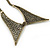 Antique Gold Effect Tailored Collar Necklace on Flat Snake Chain - 42cm Length/5cm Extension - view 4