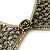 Antique Gold Effect Tailored Collar Necklace on Flat Snake Chain - 42cm Length/5cm Extension - view 5