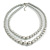 Two Row Grey Simulated Glass Pearl Bead Layered Necklace In Silver Plating - 46cm Length/ 6cm Extension - view 7