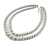 Two Row Grey Simulated Glass Pearl Bead Layered Necklace In Silver Plating - 46cm Length/ 6cm Extension - view 9