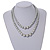 Two Row Grey Simulated Glass Pearl Bead Layered Necklace In Silver Plating - 46cm Length/ 6cm Extension - view 3