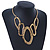 Gold Plated Hammered 'Aiko' Bib Choker Necklace - 36cm Length/ 6cm Extension - view 2