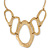 Gold Plated Hammered 'Aiko' Bib Choker Necklace - 36cm Length/ 6cm Extension - view 5