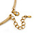 Gold Plated Hammered 'Aiko' Bib Choker Necklace - 36cm Length/ 6cm Extension - view 8
