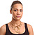 Gold Plated Hammered 'Aiko' Bib Choker Necklace - 36cm Length/ 6cm Extension - view 3