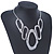 Silver Plated Hammered 'Aiko' Bib Choker Necklace - 36cm Length/ 6cm Extension