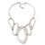 Silver Plated Hammered 'Aiko' Bib Choker Necklace - 36cm Length/ 6cm Extension - view 4