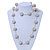 Long White/ Beige Glass Bead 'Ball' Necklace - 110cm Length - view 2