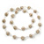Long White/ Beige Glass Bead 'Ball' Necklace - 110cm Length - view 4