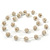 Long White/ Beige Glass Bead 'Ball' Necklace - 110cm Length - view 5