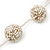 Long White/ Beige Glass Bead 'Ball' Necklace - 110cm Length - view 8