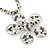 White/ Grey Coloured Glass Bead Flower Pendant Necklace - 40cm Length - view 5