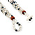 White/ Grey Coloured Glass Bead Flower Pendant Necklace - 40cm Length - view 7