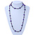 Long Purple Shell & Hematite Bead Long Necklace - 106cm Length - view 5
