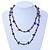 Long Purple Shell & Hematite Bead Long Necklace - 106cm Length