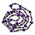 Long Purple Shell & Hematite Bead Long Necklace - 106cm Length - view 3