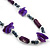 Long Purple Shell & Hematite Bead Long Necklace - 106cm Length - view 7