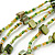 Long Multistrand Lime Green/ Olive Shell/ Glass Bead Necklace - 80cm Length - view 4