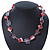 Chunky Transparent Resin/ Red Shell Nugget Necklace In Silver Tone - 44cm Length/ 5cm Extension - view 4