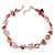 Chunky Transparent Resin/ Red Shell Nugget Necklace In Silver Tone - 44cm Length/ 5cm Extension - view 5