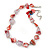 Chunky Transparent Resin/ Red Shell Nugget Necklace In Silver Tone - 44cm Length/ 5cm Extension