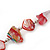 Chunky Transparent Resin/ Red Shell Nugget Necklace In Silver Tone - 44cm Length/ 5cm Extension - view 3