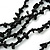 Black Multistrand, Layered Glass Bead Necklace In Silver Plating - 60cm Length - view 4