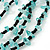 Light Blue/ Black Multistrand, Layered Glass Bead Necklace In Silver Plating - 60cm Length - view 2