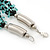 Light Blue/ Black Multistrand, Layered Glass Bead Necklace In Silver Plating - 60cm Length - view 5