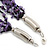 Amethyst/ Black Multistrand, Layered Glass Bead Necklace In Silver Plating - 60cm Length - view 5