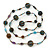 Long Glass Bead Ball Necklace (Light Blue, Gold, Brown) - 100cm Length - view 2