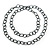 Long Black/ Metallic Grey Glass Bead Oval Link Necklace - 140cm Length - view 5