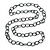 Long Black/ Metallic Grey Glass Bead Oval Link Necklace - 140cm Length