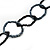 Long Black/ Metallic Grey Glass Bead Oval Link Necklace - 140cm Length - view 3