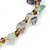Lavender/ Pale Green Semiprecious Chips, Glass Bead Necklace In Silver Plating - 50cm Length/ 3cm Extender - view 2