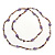 Long Purple/ Amber Coloured Glass Bead Floral Necklace - 130cm Length - view 6