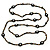 Long Gold/Black Glass Bead Floral Necklace - 130cm Length