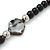 Black Glass/Metal/ Shell Bead Necklace - 66cm Length - view 5