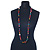 Long Multicoloured Bone & Wood Beaded Necklace - 120cm Length - view 4