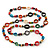 Long Multicoloured Bone & Wood Beaded Necklace - 120cm Length - view 1