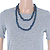Long Metallic Grey Glass Bead Necklace - 114cm Length - view 7