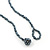 Long Metallic Grey Glass Bead Necklace - 114cm Length - view 4