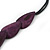 Purple Wood Bead Black Cotton Cord Necklace - 74cm Length - view 4