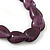 Purple Wood Bead Black Cotton Cord Necklace - 74cm Length - view 2