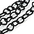 3 Strand Black Glass Bead Oval Link Necklace - 70cm Length - view 6