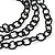 3 Strand Black Glass Bead Oval Link Necklace - 70cm Length - view 3