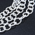 3 Strand White Glass Bead Oval Link Necklace - 70cm Length - view 4