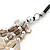 Antique White Shell Nugget With Silver Bead Cotton Cord Necklace - 80cm Length - view 4