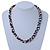 Beige/ Brown/ White Ceramic Bead Twisted Necklace In Silver Tone - 52cm Length - view 2
